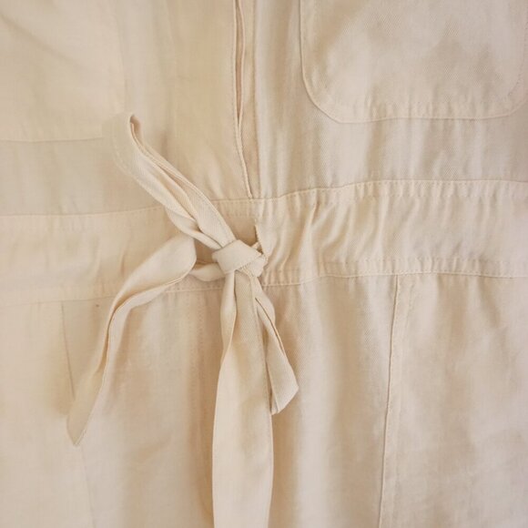 Zara Cream Bohemian Boho Breathable Short Sleeve Shorts Romper M - Picture 5 of 16